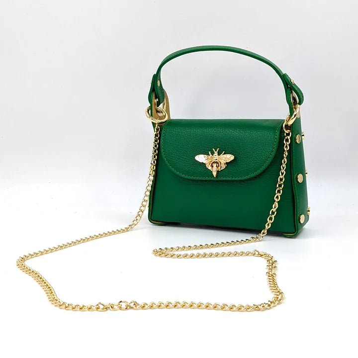 Tempest JewelleryCute Leather Handbag With BeeBagsBRIGHT GREEN - Blue Water Clothing