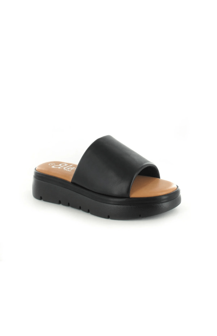 Ella ShoesElla Shoes Maya Strap Slide Wedge SandalFootwearBlack - Blue Water Clothing