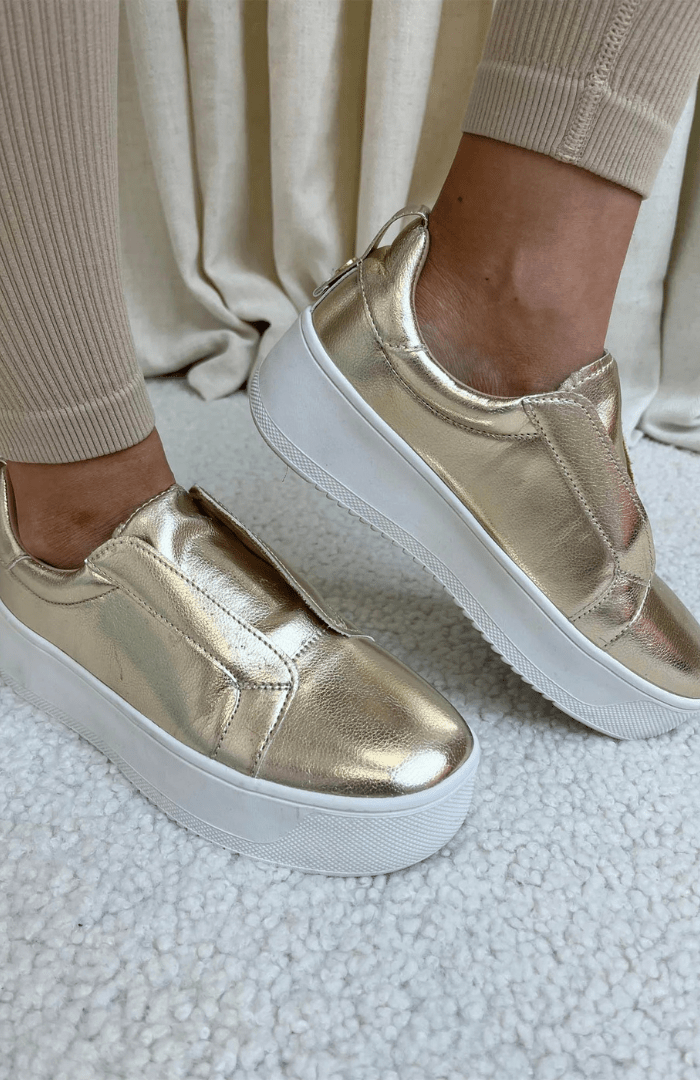 Ella ShoesElla Shoes Riva Slip On TrainersFootwearGold - Blue Water Clothing