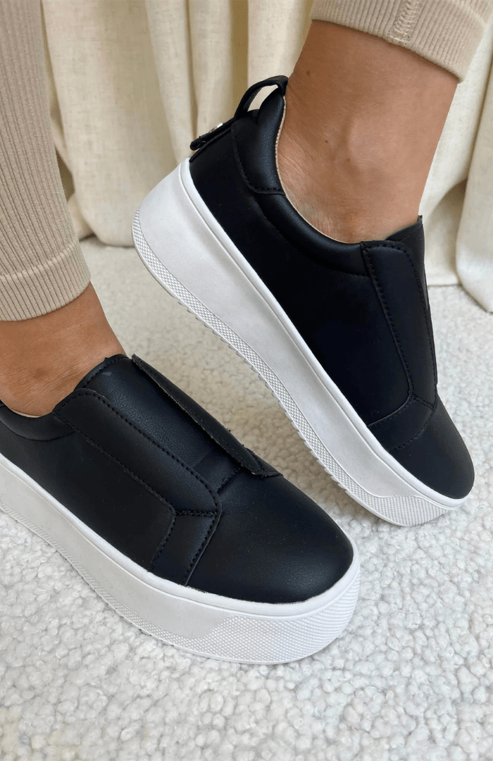 Ella ShoesElla Shoes Riva Slip On TrainersFootwearBlack - Blue Water Clothing