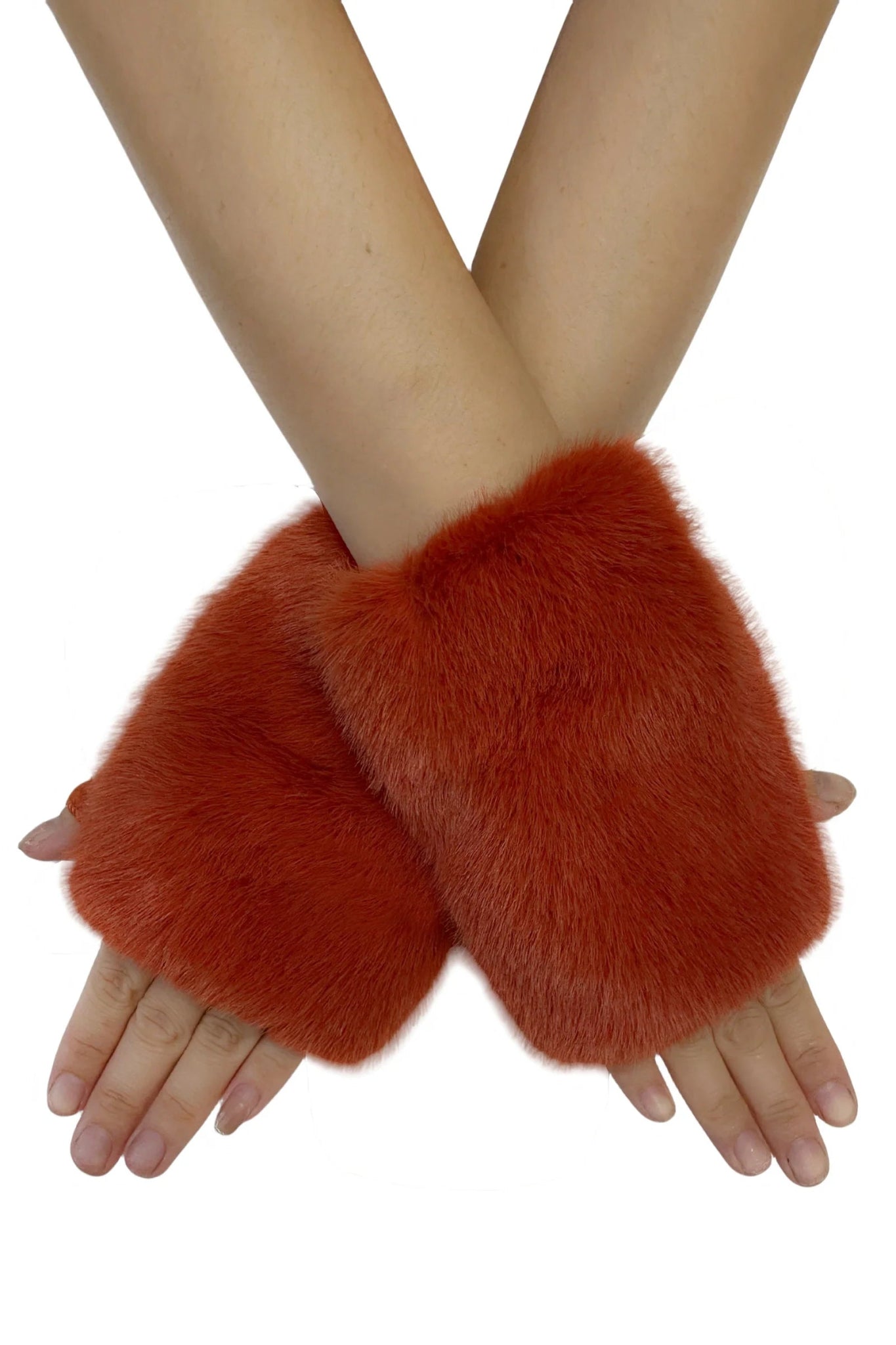 Faux Fur Fingerless Gloves - Blue Water Clothing