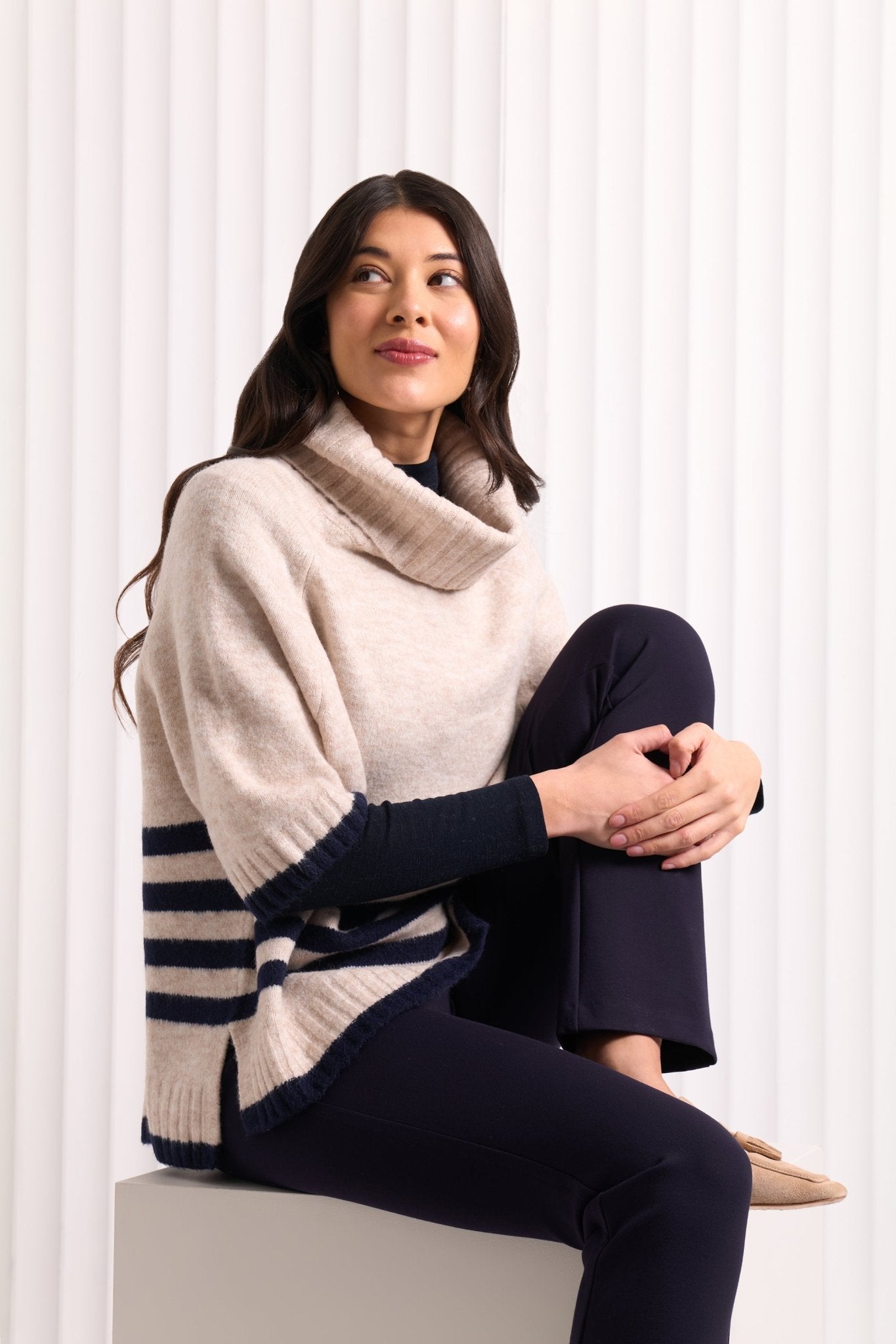 FOILFoil Plus One Popover Jumper Oat/MidnightClothingOat/Midnight - Blue Water Clothing