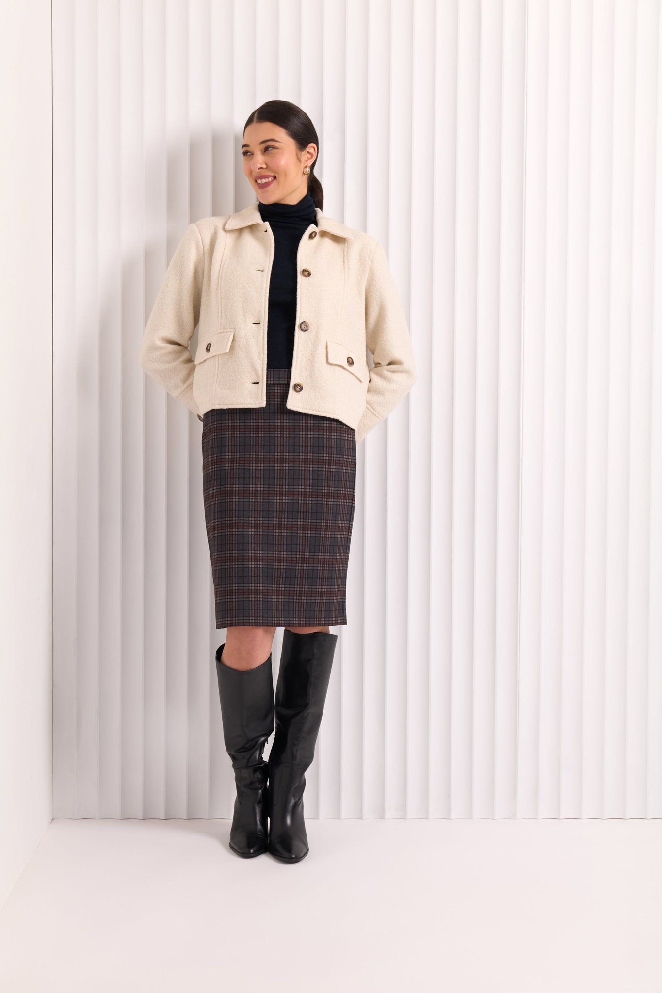 FOILFoil Sew Happy Coat Winter WhiteClothingWinter White - Blue Water Clothing