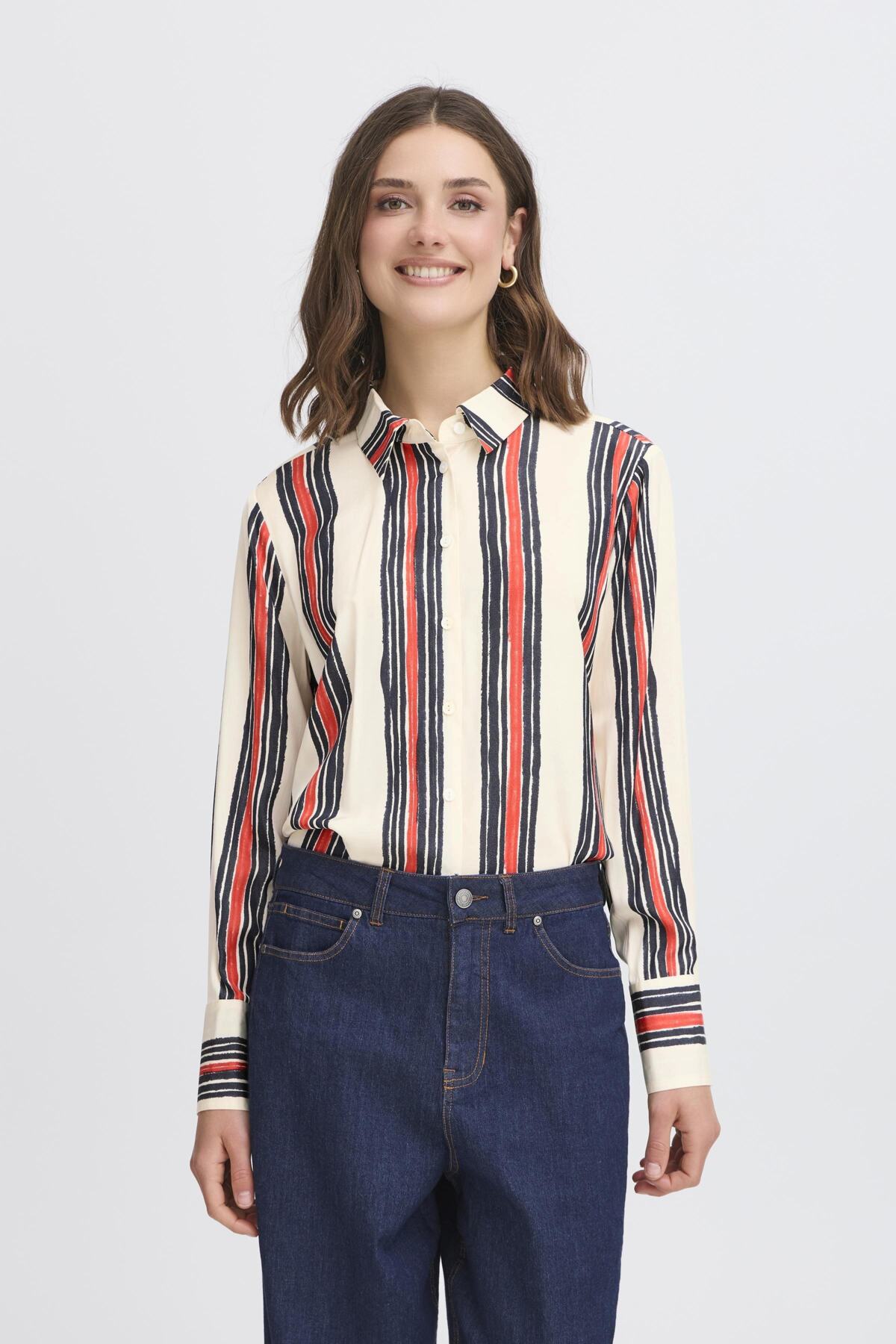 FransaFransa FRAlda Shirt 1 Whisper WhiteClothingWhisper White - Blue Water Clothing