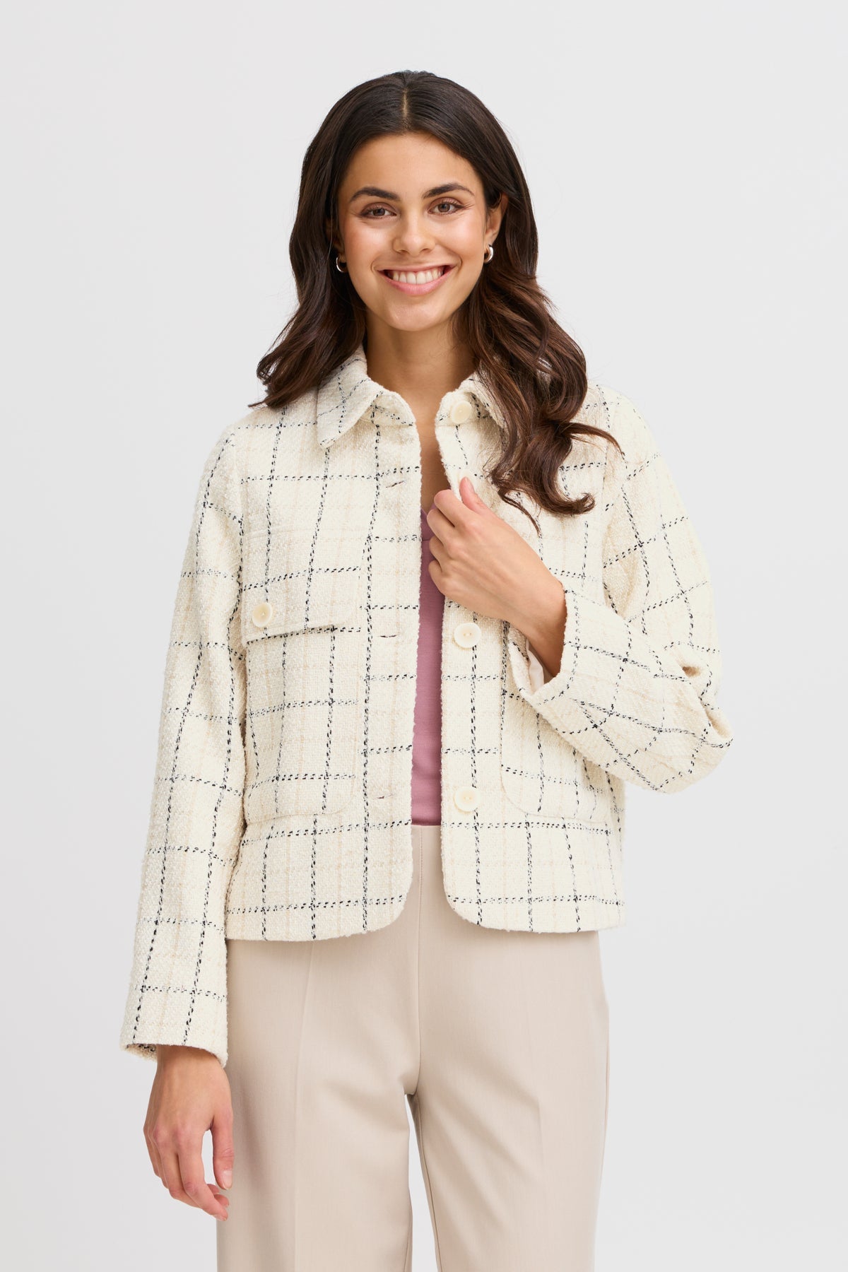 FransaFransa Frchani Jacket 1ClothingMoonebeam Mix - Blue Water Clothing