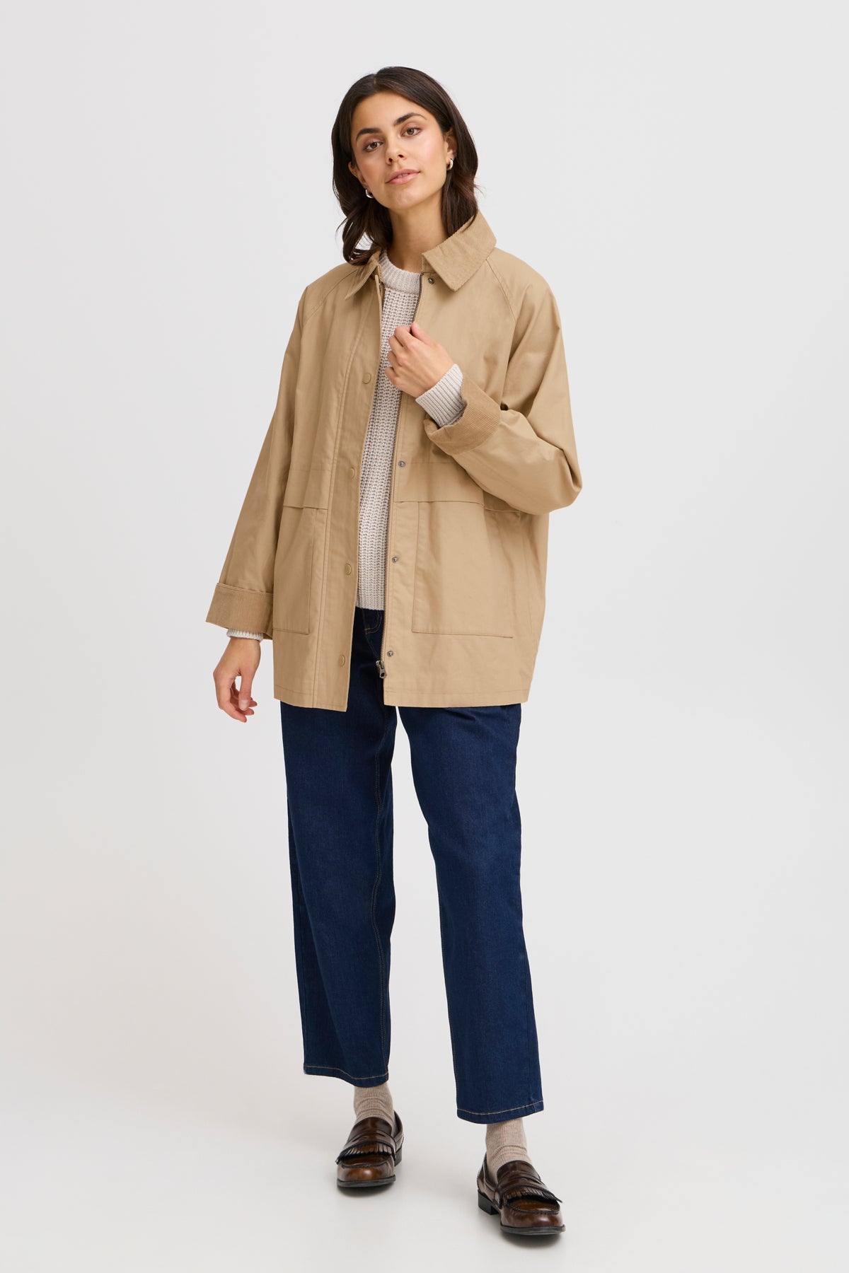 FransaFransa Frfirefly Jacket 1ClothingOxford Tan - Blue Water Clothing