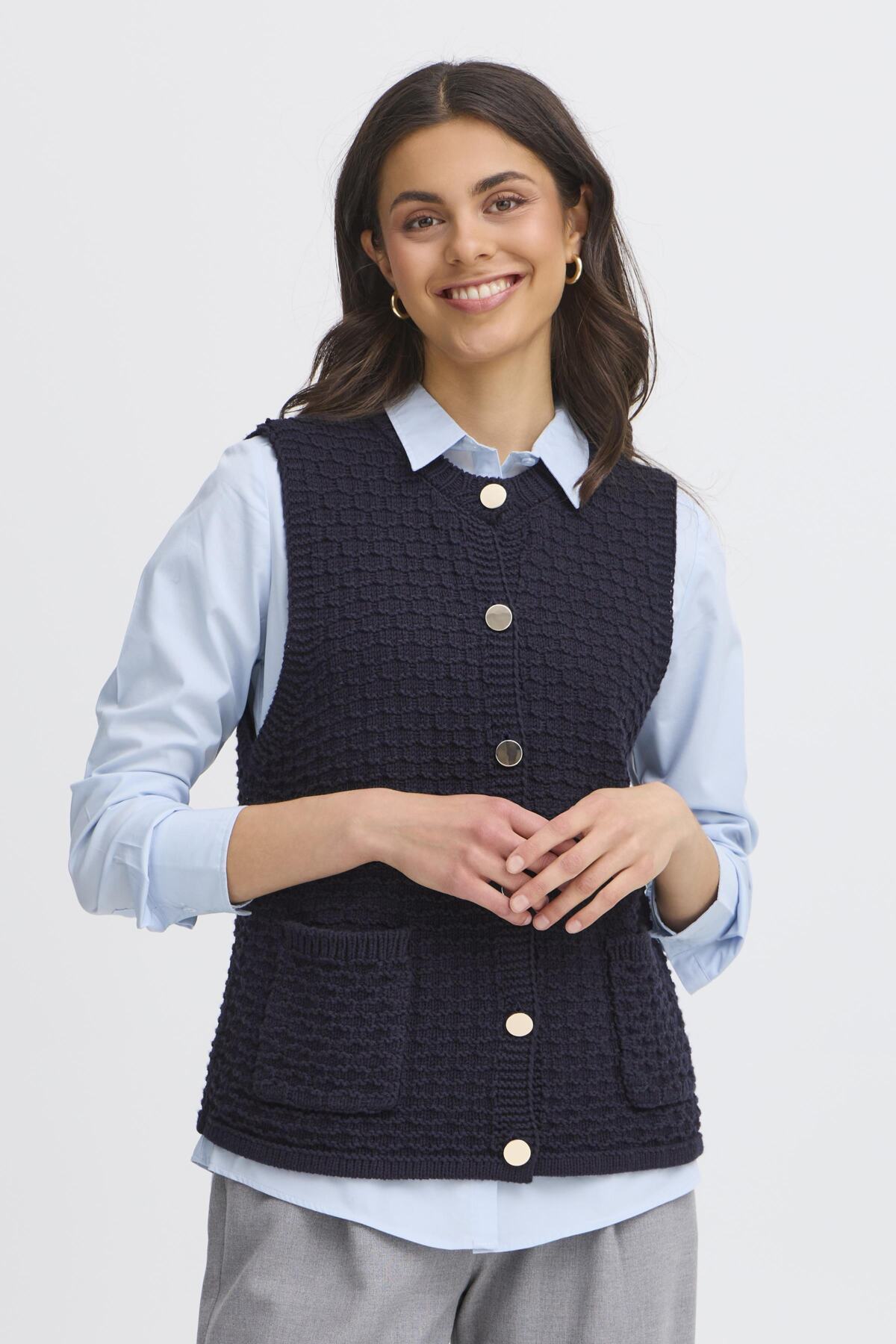 FransaFransa FRKenna Waistcoat 1ClothingNight Skye - Blue Water Clothing