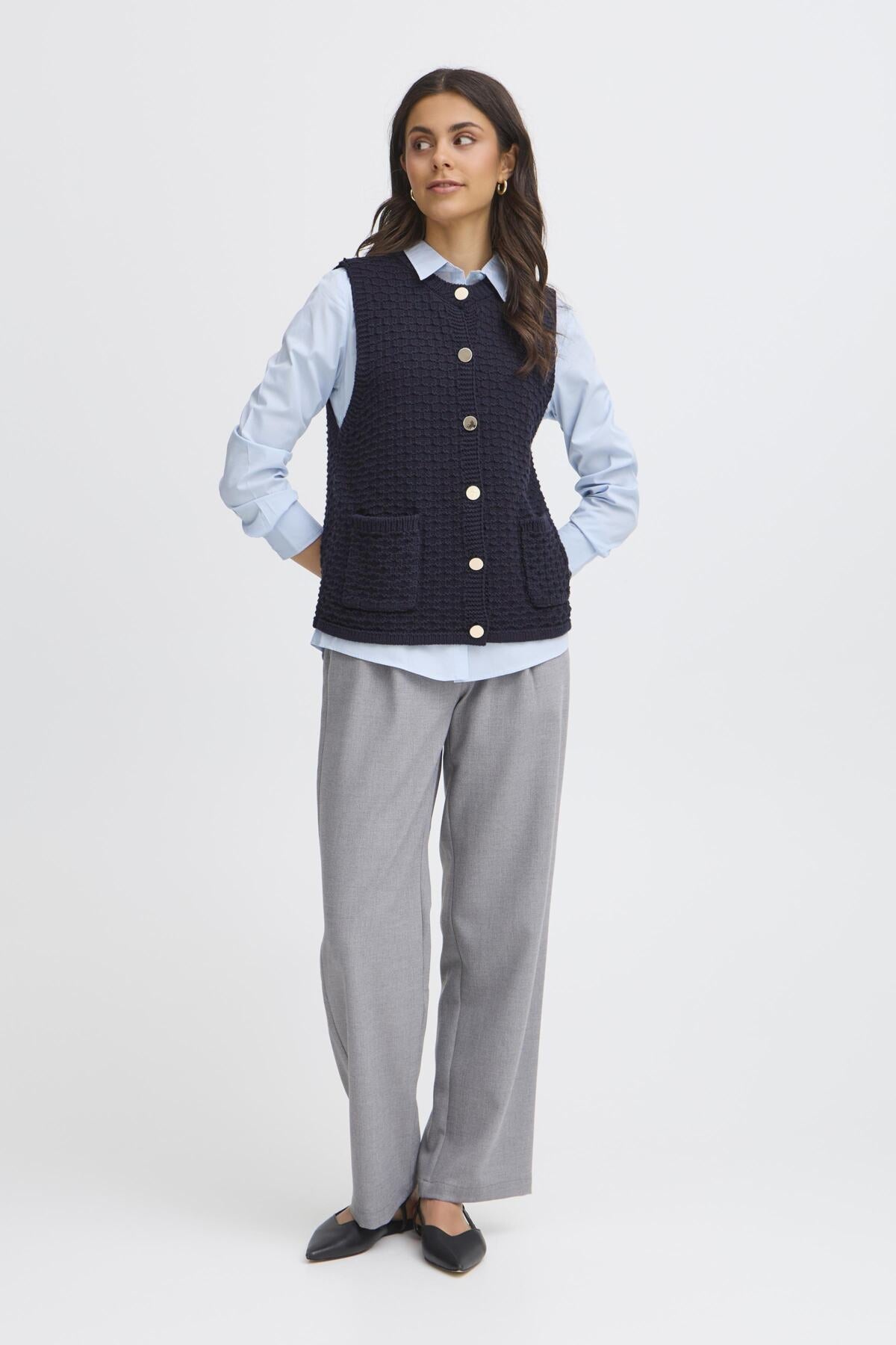 FransaFransa FRKenna Waistcoat 1ClothingNight Skye - Blue Water Clothing