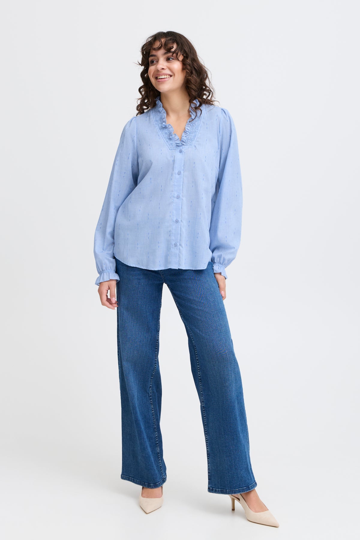 FransaFransa Frpopla Shirt 1ClothingBlanc De Blanc - Blue Water Clothing