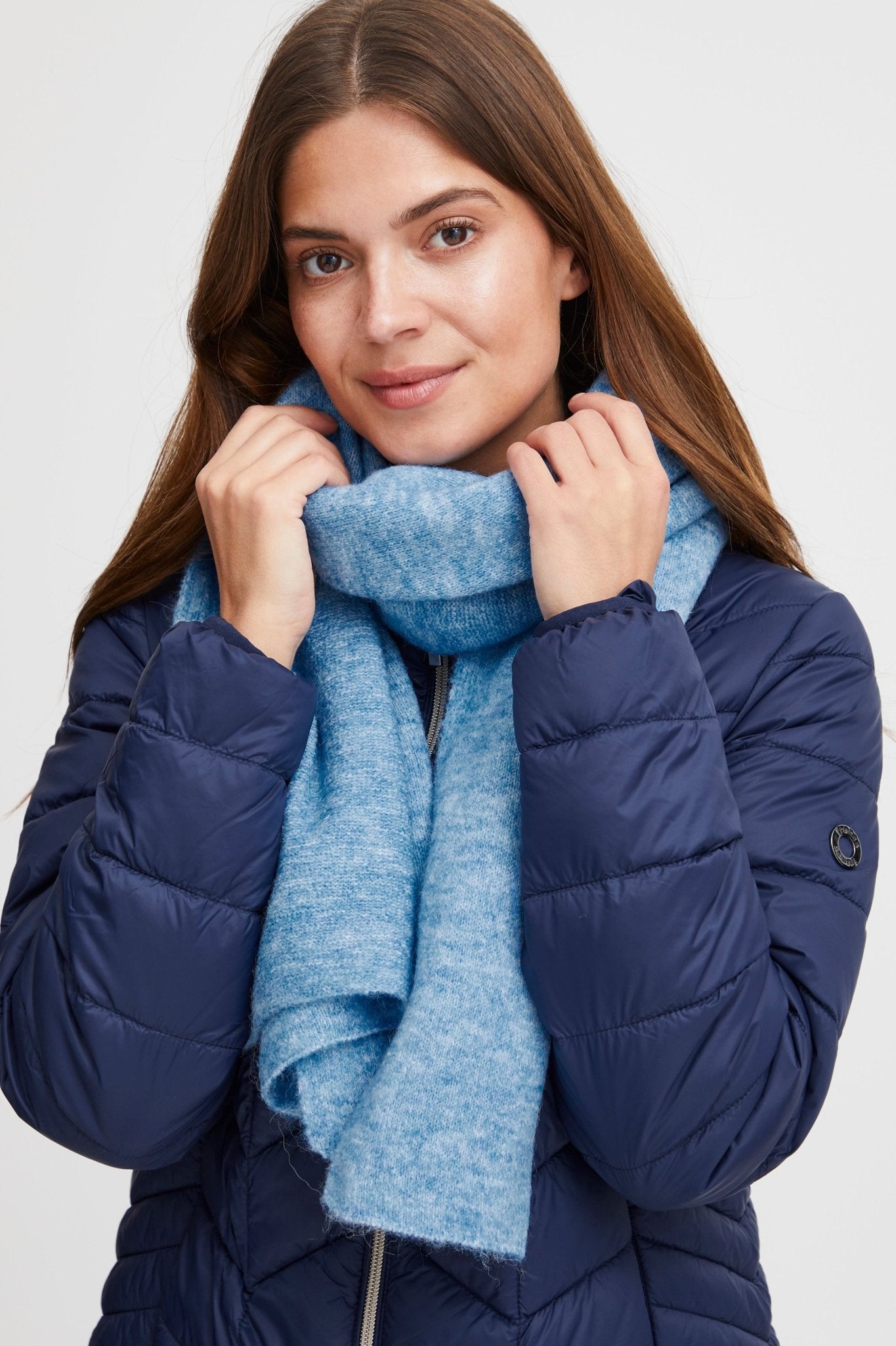 FransaFransa Sandy Scarf 1scarvesSky Blue Melange - Blue Water Clothing