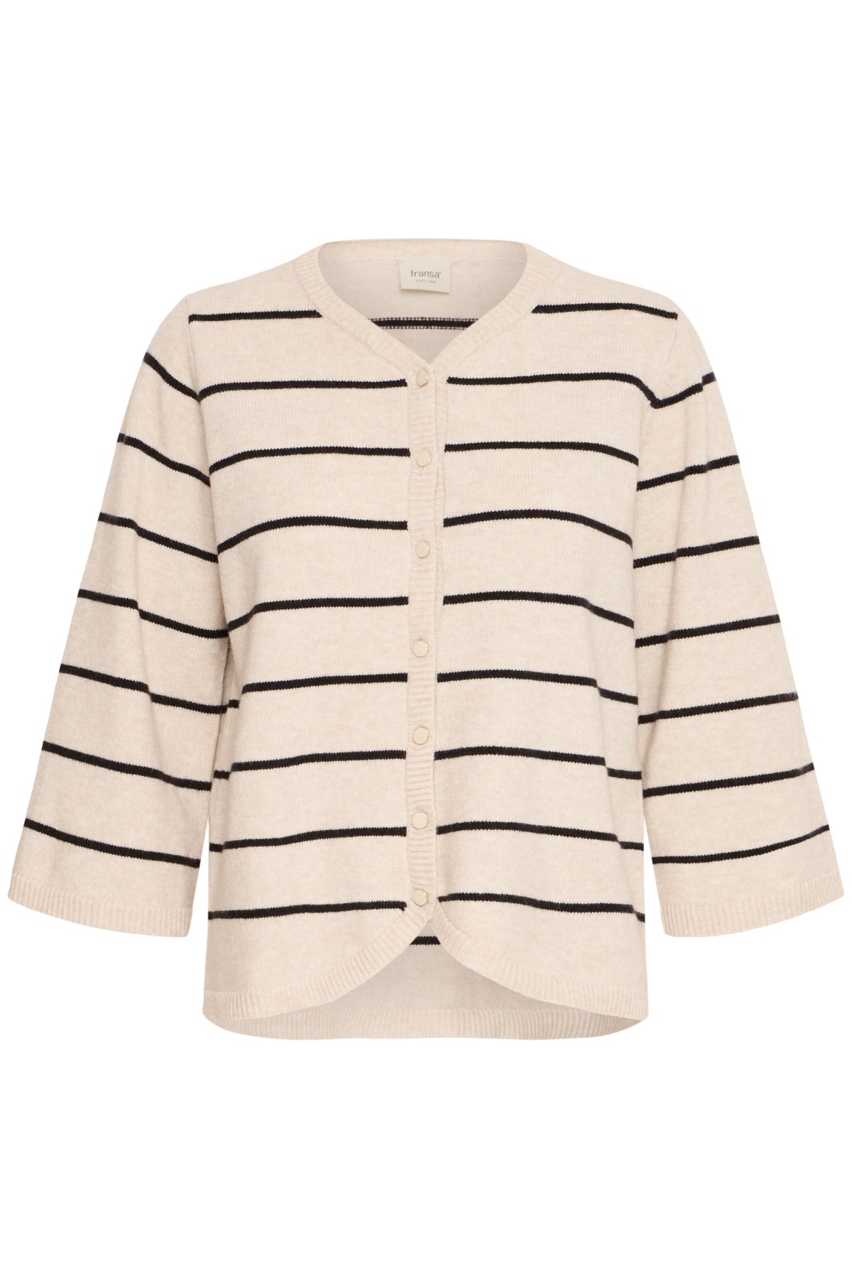 FransaFransa FRBitte Cardigan 2TopsLimestone Melange - Blue Water Clothing