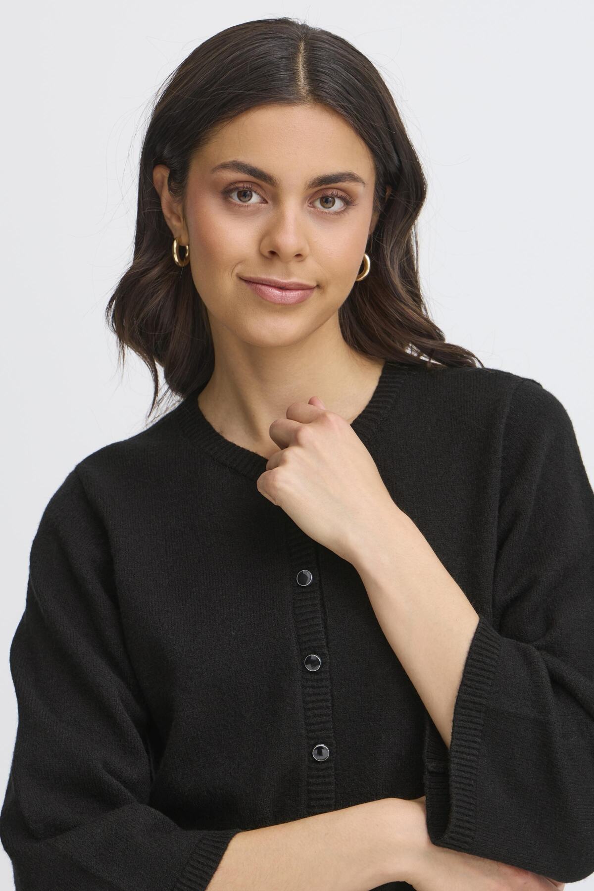 FransaFransa FRBitte Cardigan 2TopsBlack - Blue Water Clothing