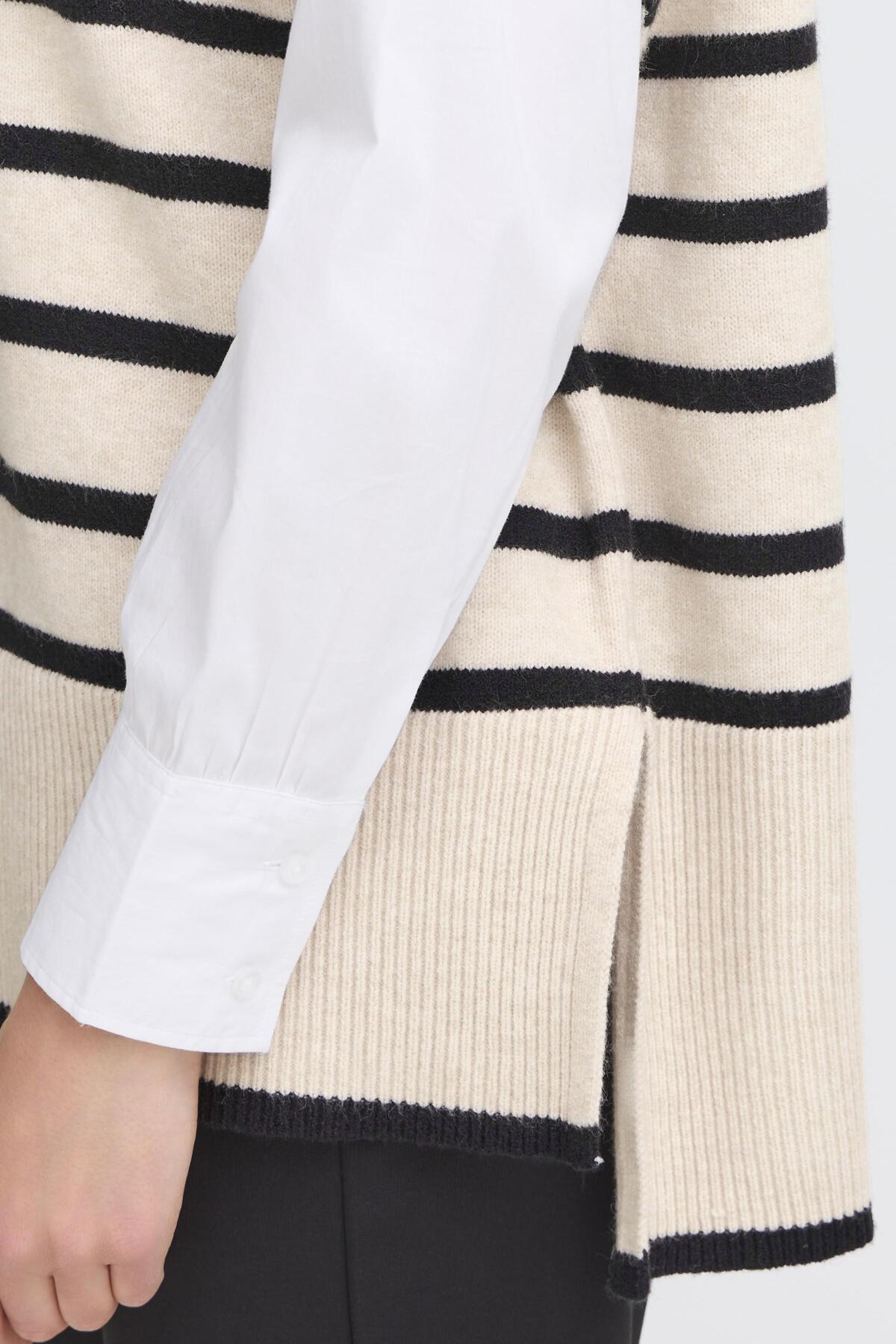 FransaFransa FRBitte Poncho 1TopsLimestone Melange - Blue Water Clothing