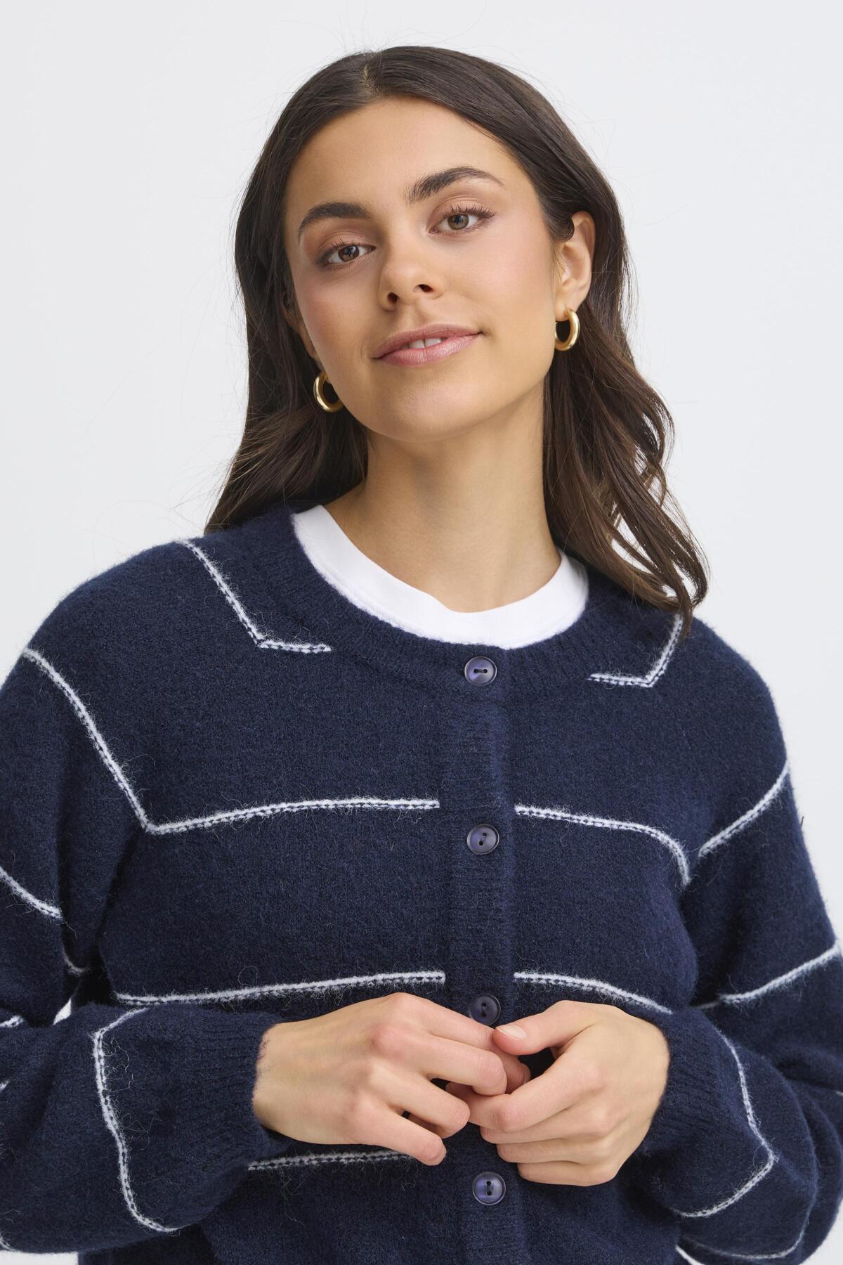 FransaFransa FRKendra Cardigan 1TopsNight Skye - Blue Water Clothing