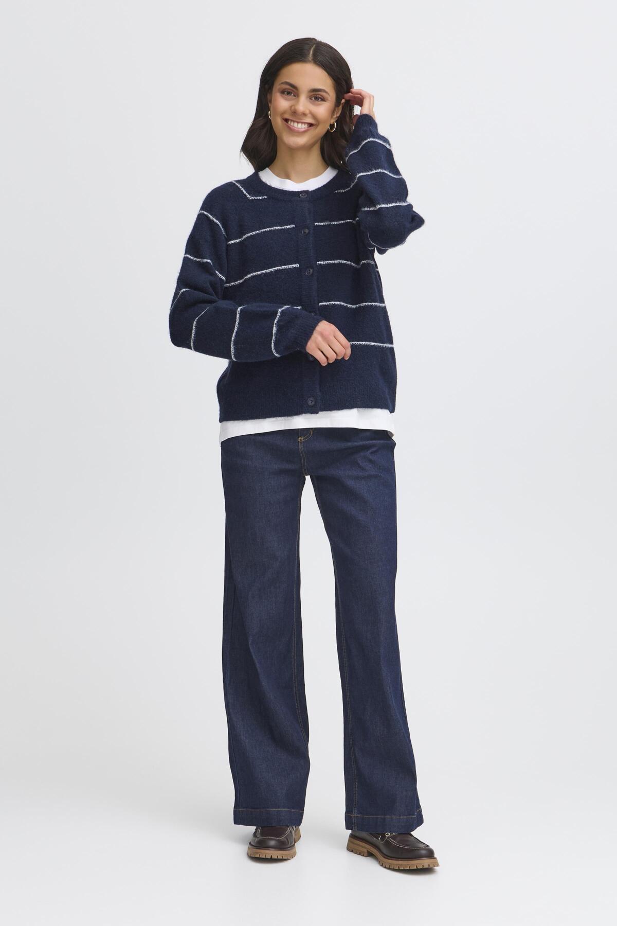 FransaFransa FRKendra Cardigan 1TopsNight Skye - Blue Water Clothing