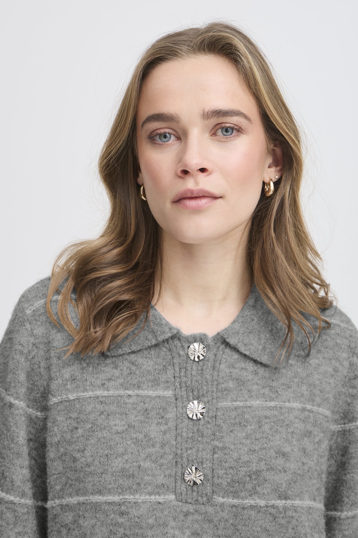 FransaFransa FRKendra Pullover 1TopsAsphalt Melange - Blue Water Clothing