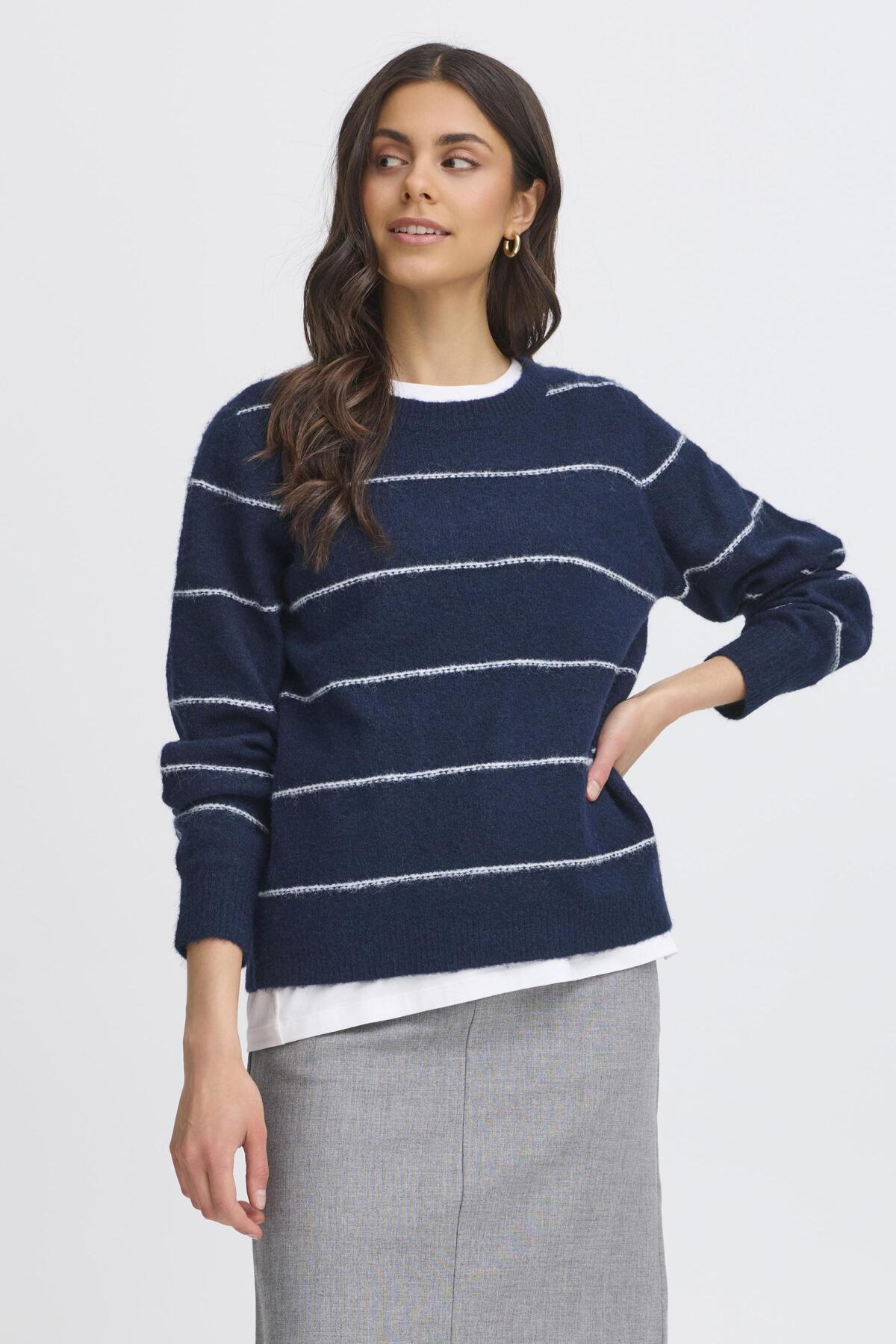 FransaFransa FRKendra Pullover 2TopsNight Skye - Blue Water Clothing