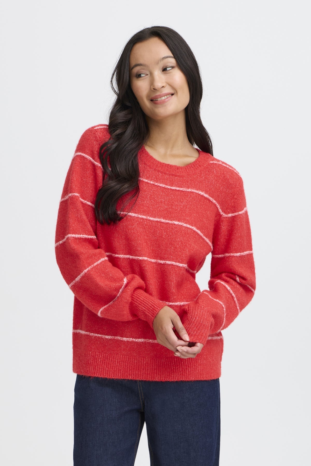 FransaFransa FRKendra Pullover 2TopsMars Red - Blue Water Clothing