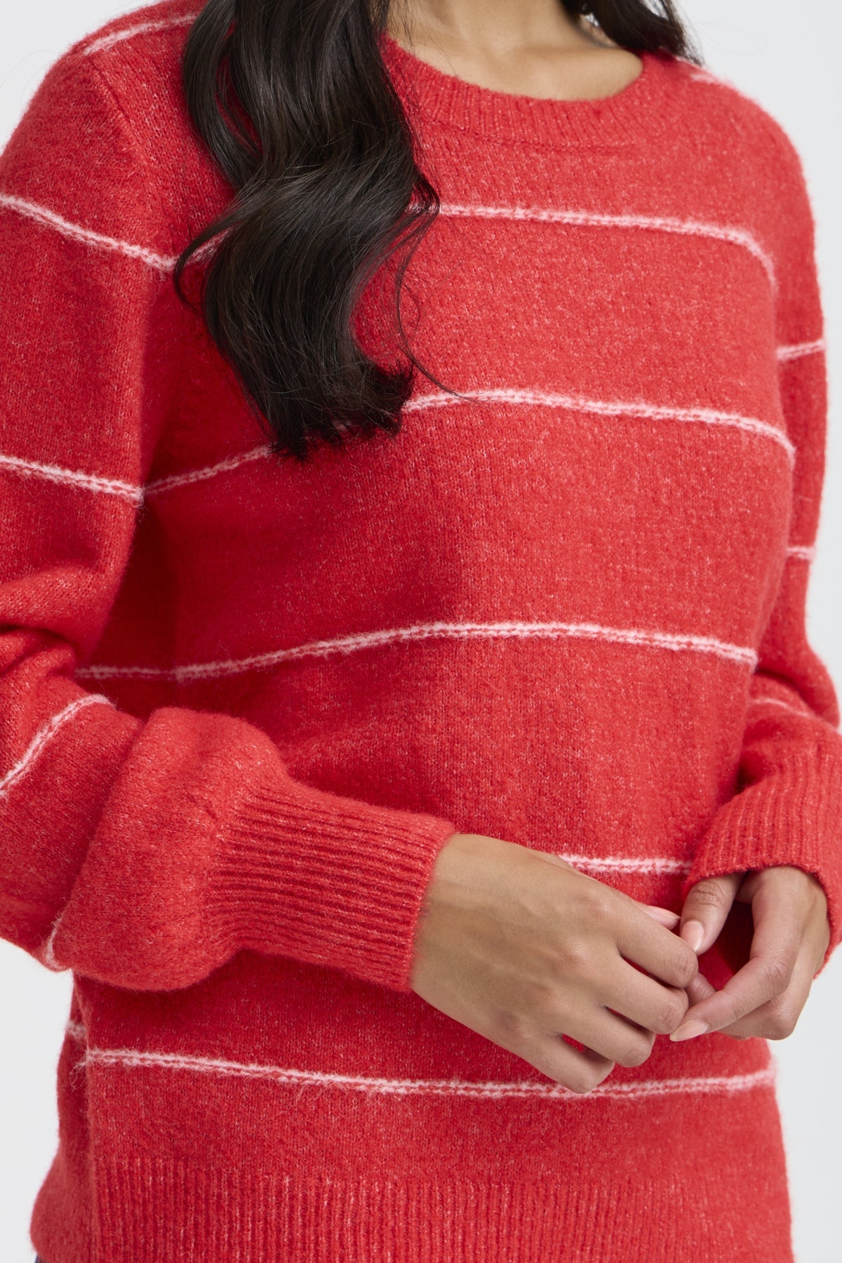 FransaFransa FRKendra Pullover 2TopsMars Red - Blue Water Clothing