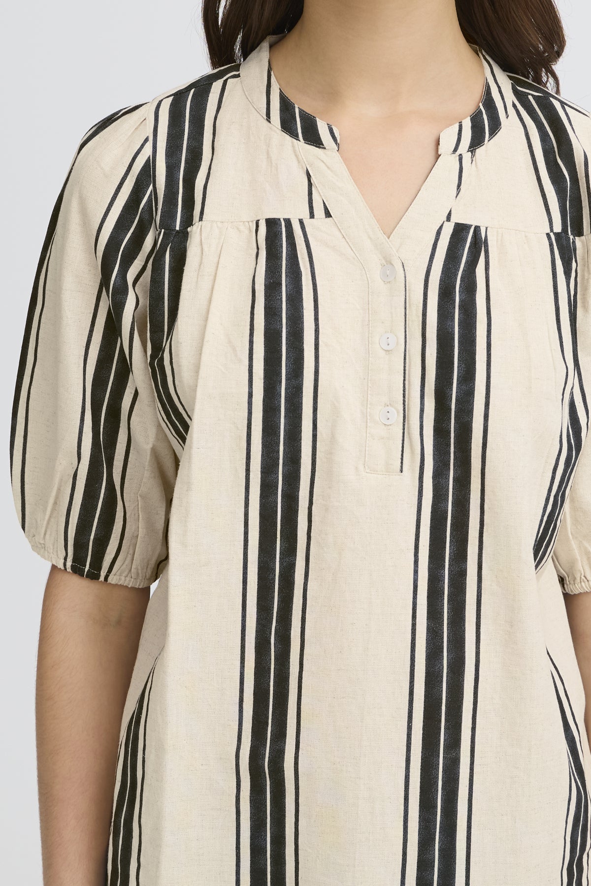 FransaFransa FRMADDIE Blouse 2TopsWIDE STRIPE BLACK - Blue Water Clothing