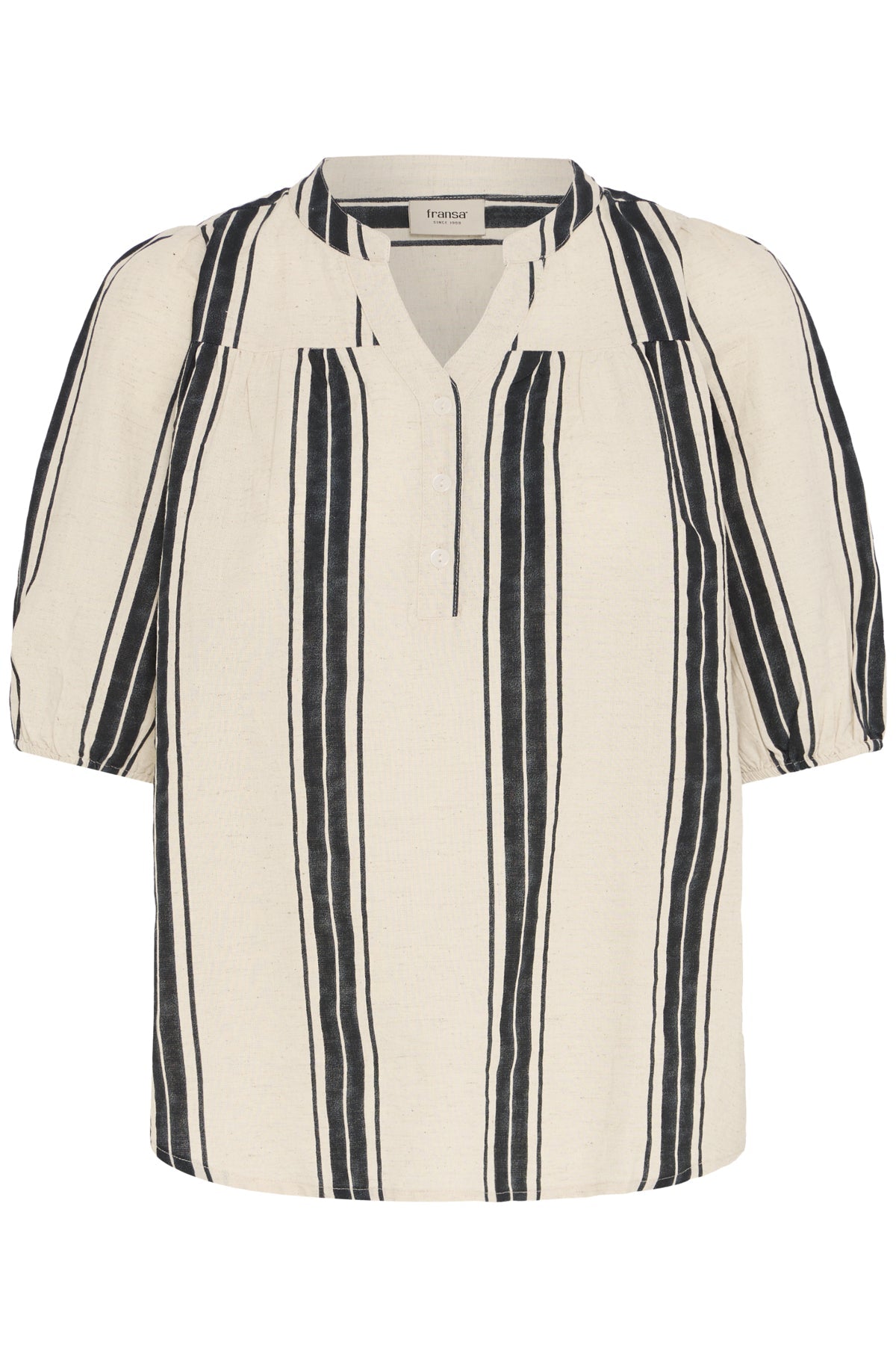 FransaFransa FRMADDIE Blouse 2TopsWIDE STRIPE BLACK - Blue Water Clothing