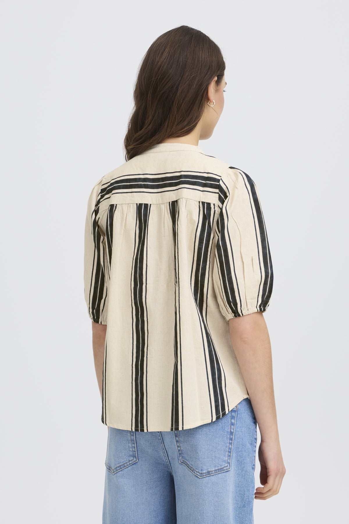 FransaFransa FRMADDIE Blouse 2TopsWIDE STRIPE BLACK - Blue Water Clothing