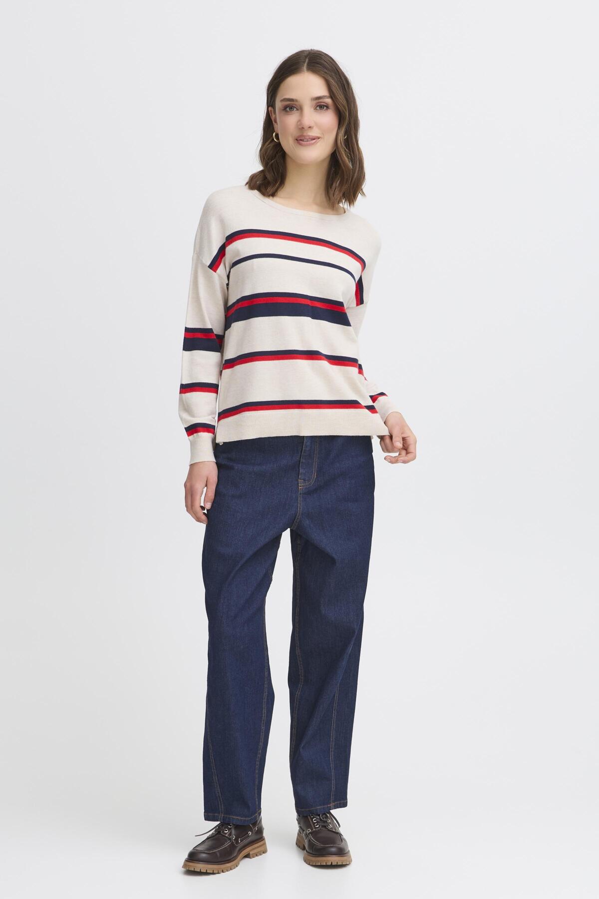 FransaFransa FRMelani Pullover 15TopsLimestone Melange - Blue Water Clothing