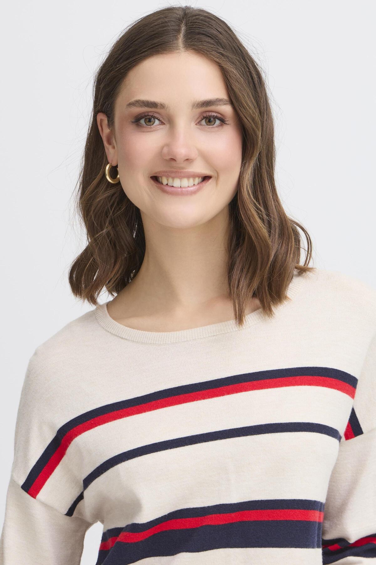 FransaFransa FRMelani Pullover 15TopsLimestone Melange - Blue Water Clothing