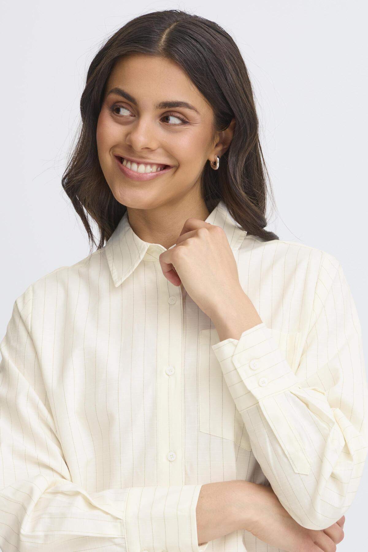 FransaFransa FRSofia Shirt 1 Whisper WhiteTopsWhisper White - Blue Water Clothing