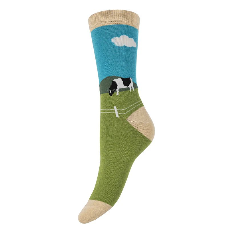 Gemjar SocksGemjar Cows In Pasture Bamboo SocksAccessories - Blue Water Clothing