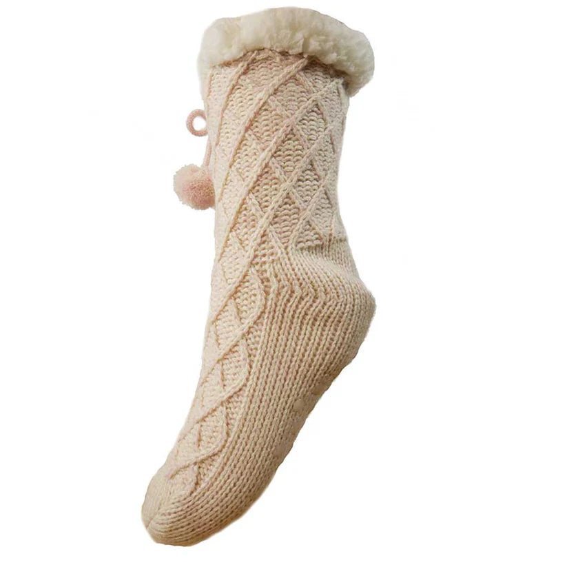 Gemjar SocksGemjar Slipper Socks With PompomsAccessoriesPink - Blue Water Clothing