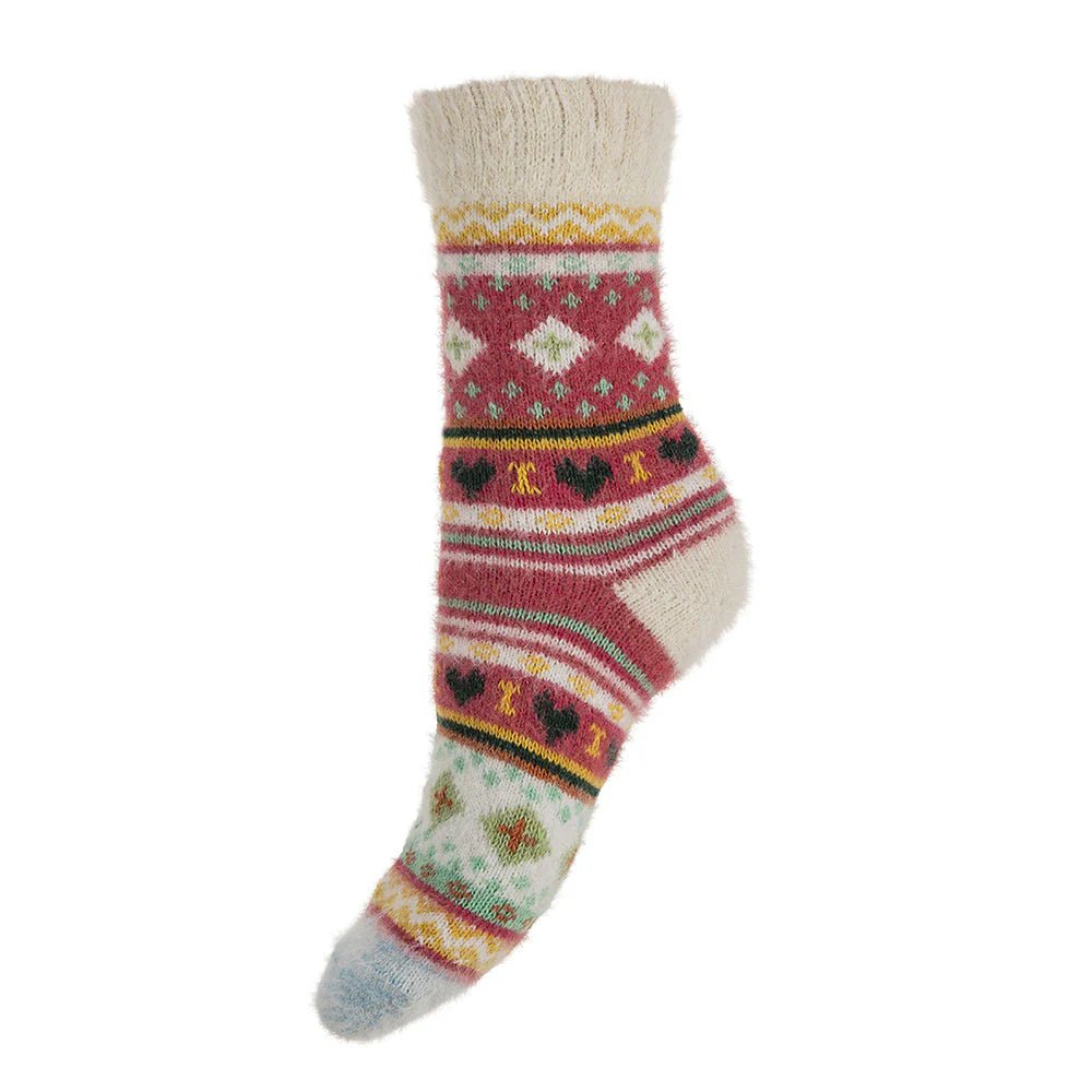 GemjarGemjar Pink Nordic patterned soft Wool Blend socksSocksPink - Blue Water Clothing