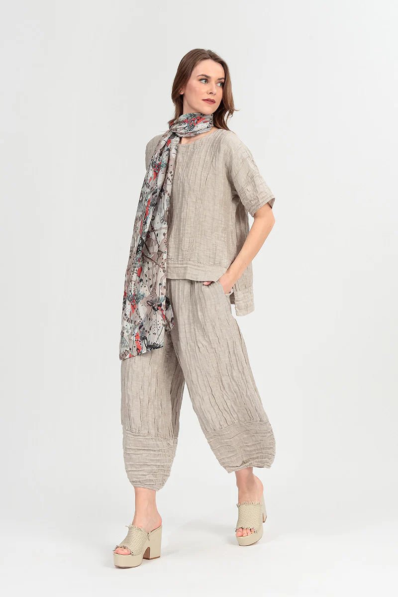 GrizasGrizas 52730 - ST 1 Linen BlouseTopsPutty - Blue Water Clothing