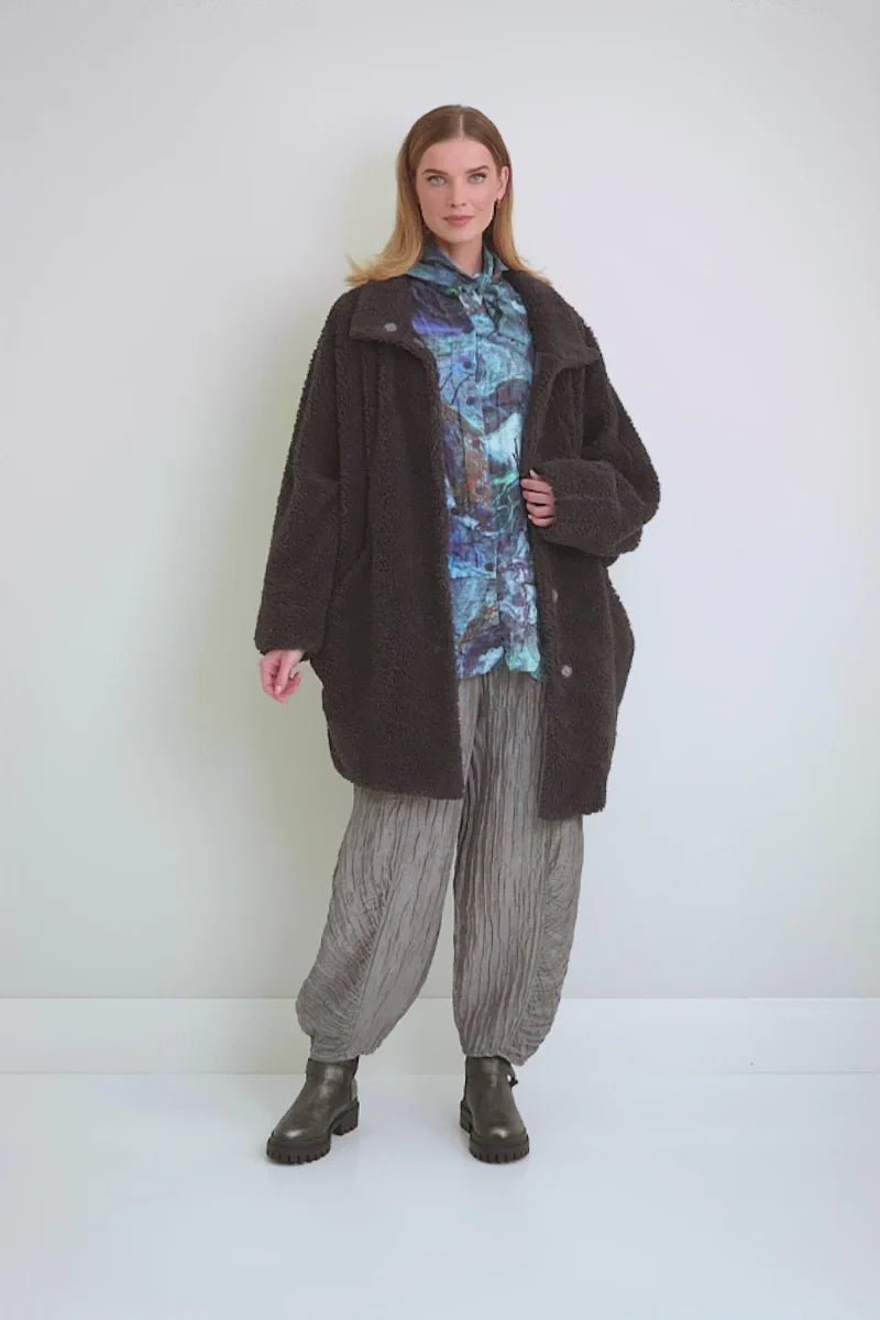 GrizasGrizas 71357 Teddy Coat Dark greyCoats & JacketsDark Grey - Blue Water Clothing