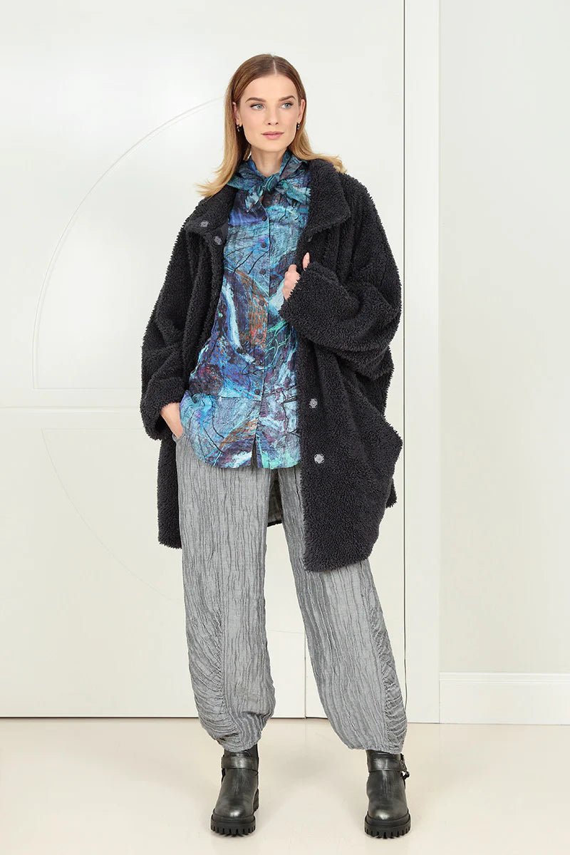 GrizasGrizas 71357 Teddy Coat Dark greyCoats & JacketsDark Grey - Blue Water Clothing