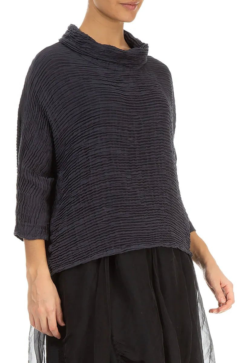 GrizasGrizas Cowl Neck Silk BlouseTopsWhite - Blue Water Clothing