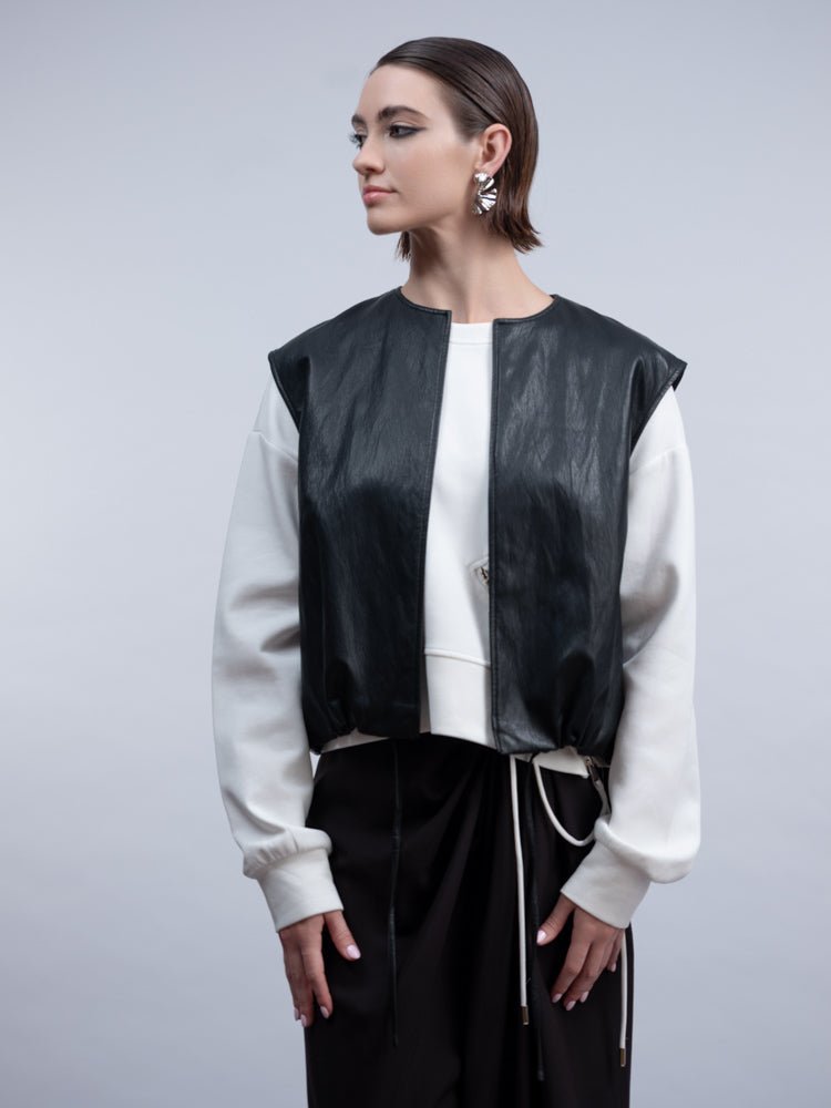 Haako Black Toggled Waistcoat H2010Black - Blue Water Clothing