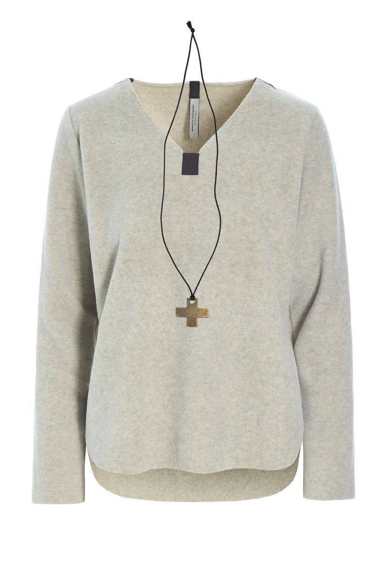 Henriette Steffensen Blouse & X Necklace - Blue Water Clothing