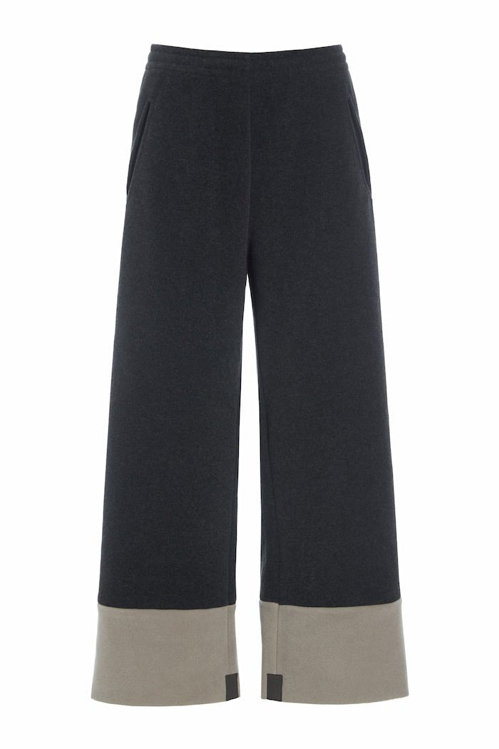 Henriette SteffensenHenriette Steffensen Flare Two Tone Trousers 3/4 LengthBottomsSB/Elephant - Blue Water Clothing