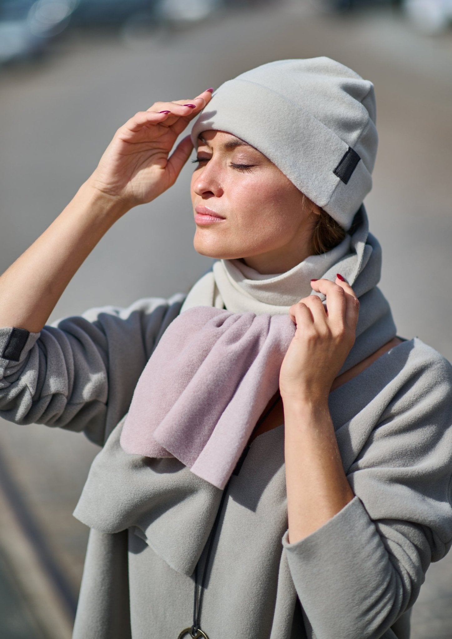 Henriette SteffensenHenriette Steffensen Fleece Beanie HatAccessoriesLight grey - Blue Water Clothing