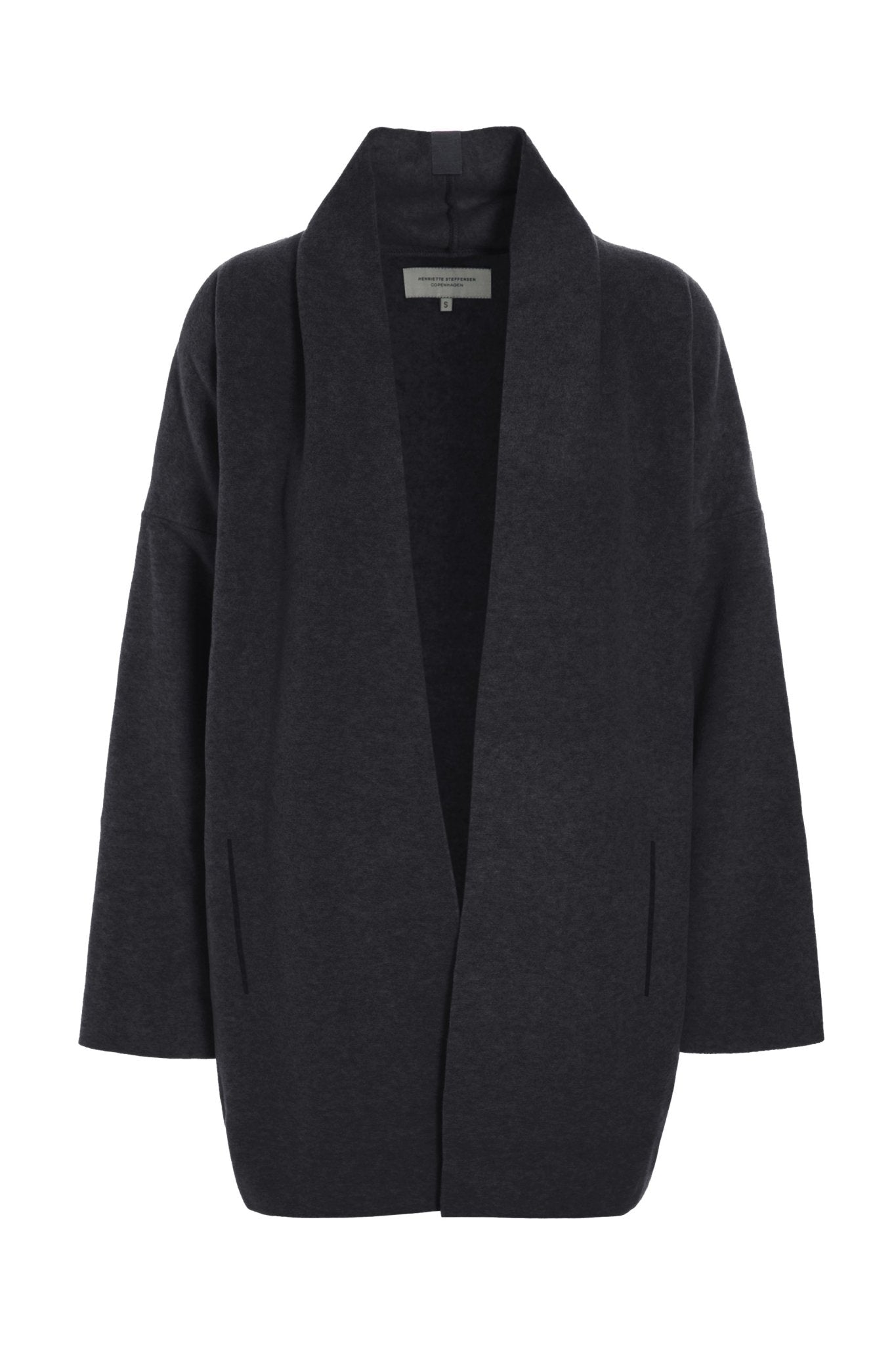 Henriette SteffensenHenriette Steffensen Fleece Cardigan 7173ClothingSoft Black - Blue Water Clothing
