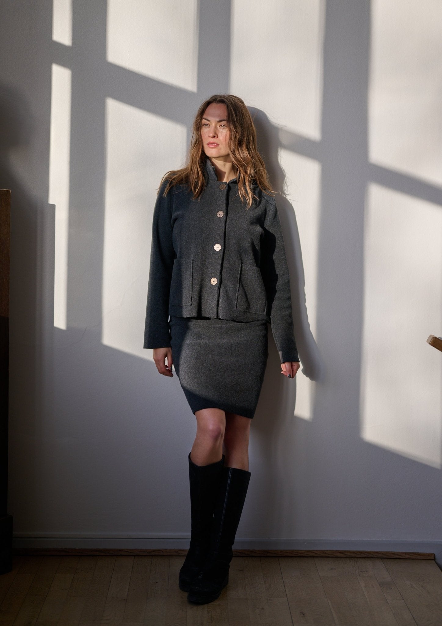 Henriette SteffensenHenriette Steffensen Fleece Jacket 7164Coats & JacketsSoft Black - Blue Water Clothing