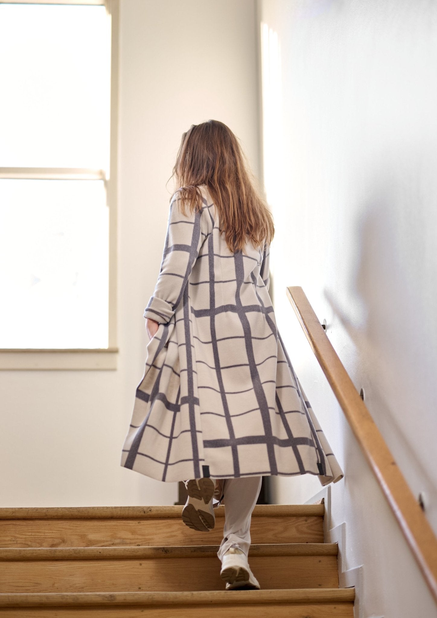 Henriette SteffensenHenriette Steffensen High Neck Check Fleece CardiganTopsClan Print Kit - Blue Water Clothing