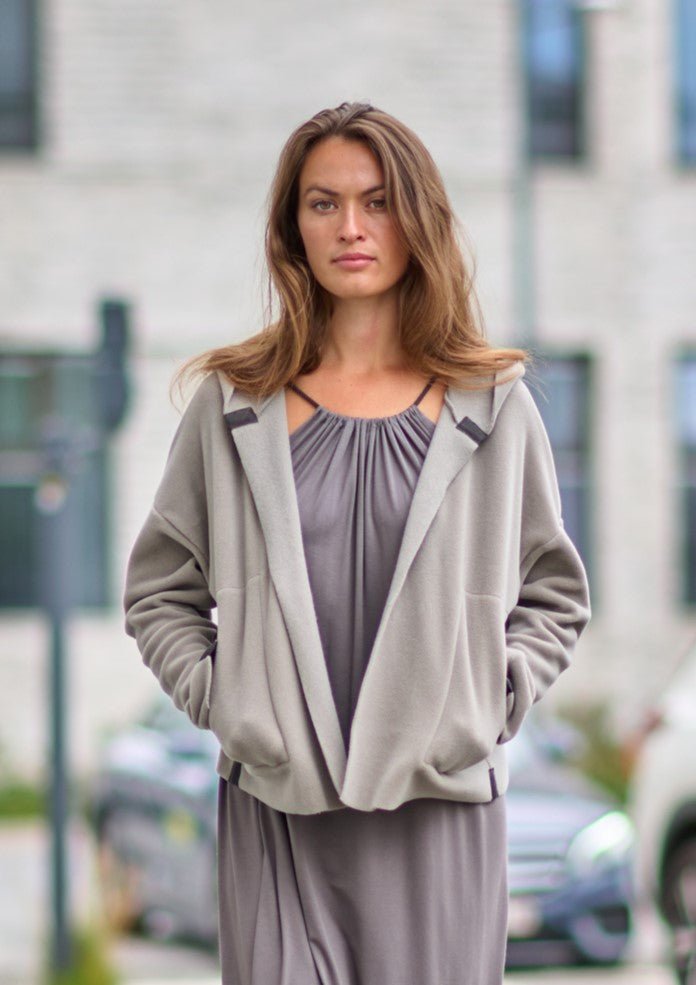 Henriette SteffensenHenriette Steffensen Sporty Fleece CardiganTopsEvening Blue - Blue Water Clothing