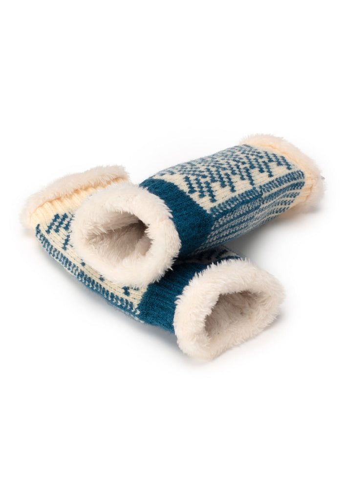 Elie Beaumont Knitted Wrist Warmer - Teal Basketweave
