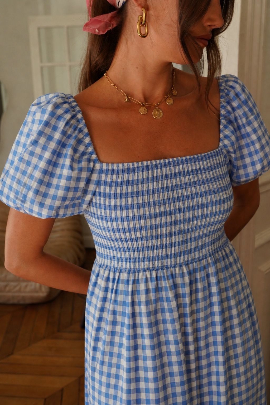 In April 1986In April 1986 Bellune Gingham DressDressesBlue - Blue Water Clothing