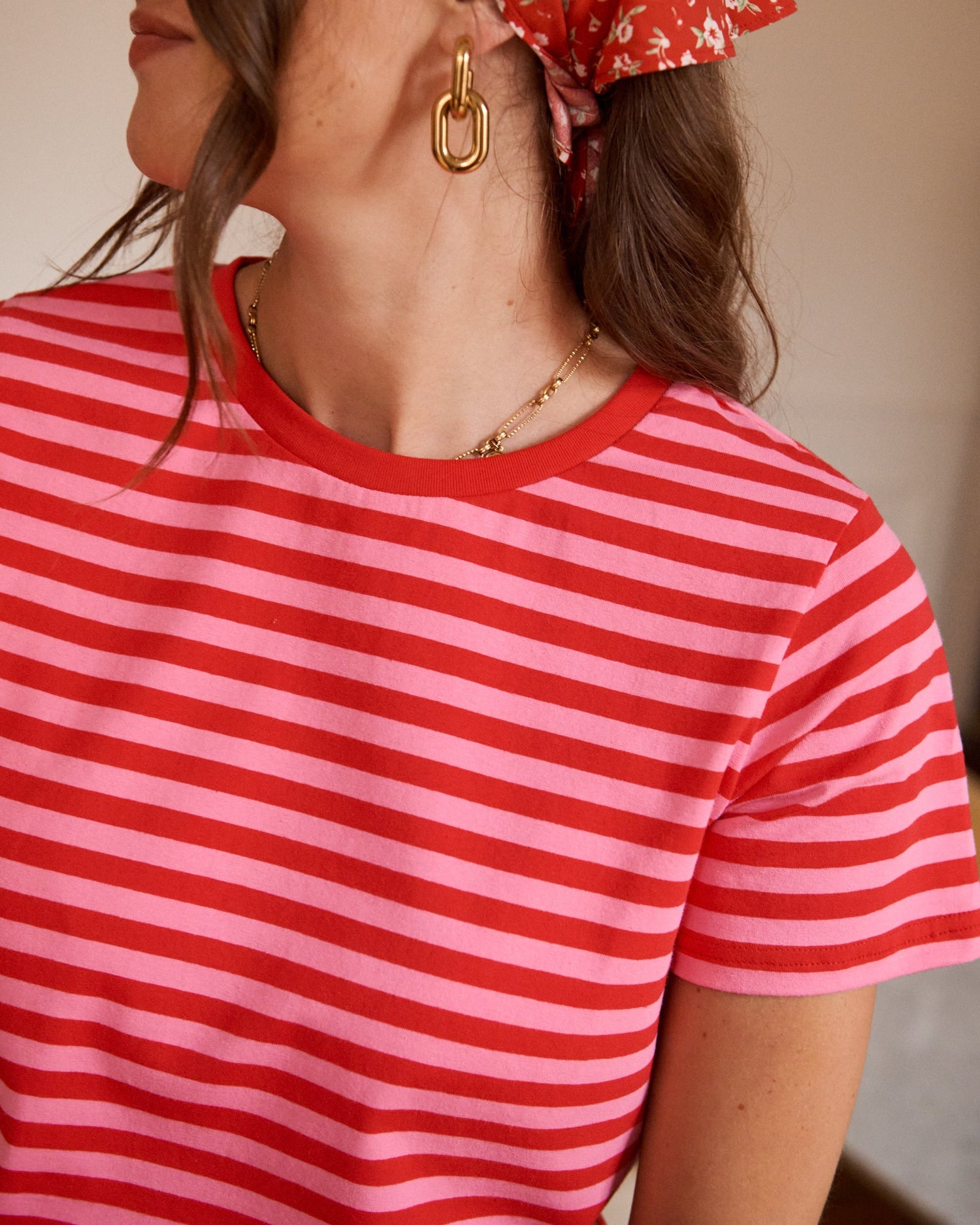 In April 1986In April 1986 R6923 Stripe T-ShirtTopsRed/Pink Stripe - Blue Water Clothing