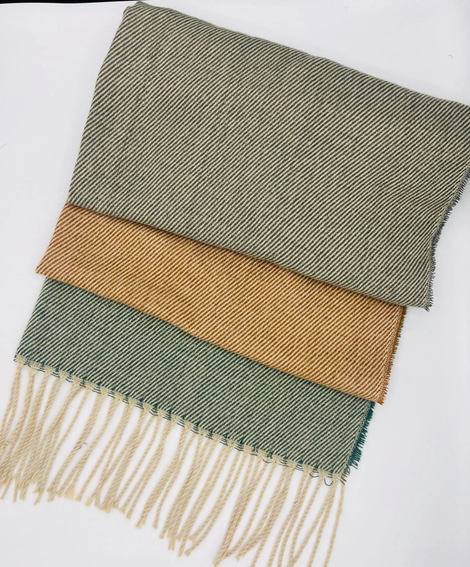 Jess & LouJess & Lou Block Colour Winter ScarfScarvesGreen/Mustard - Blue Water Clothing