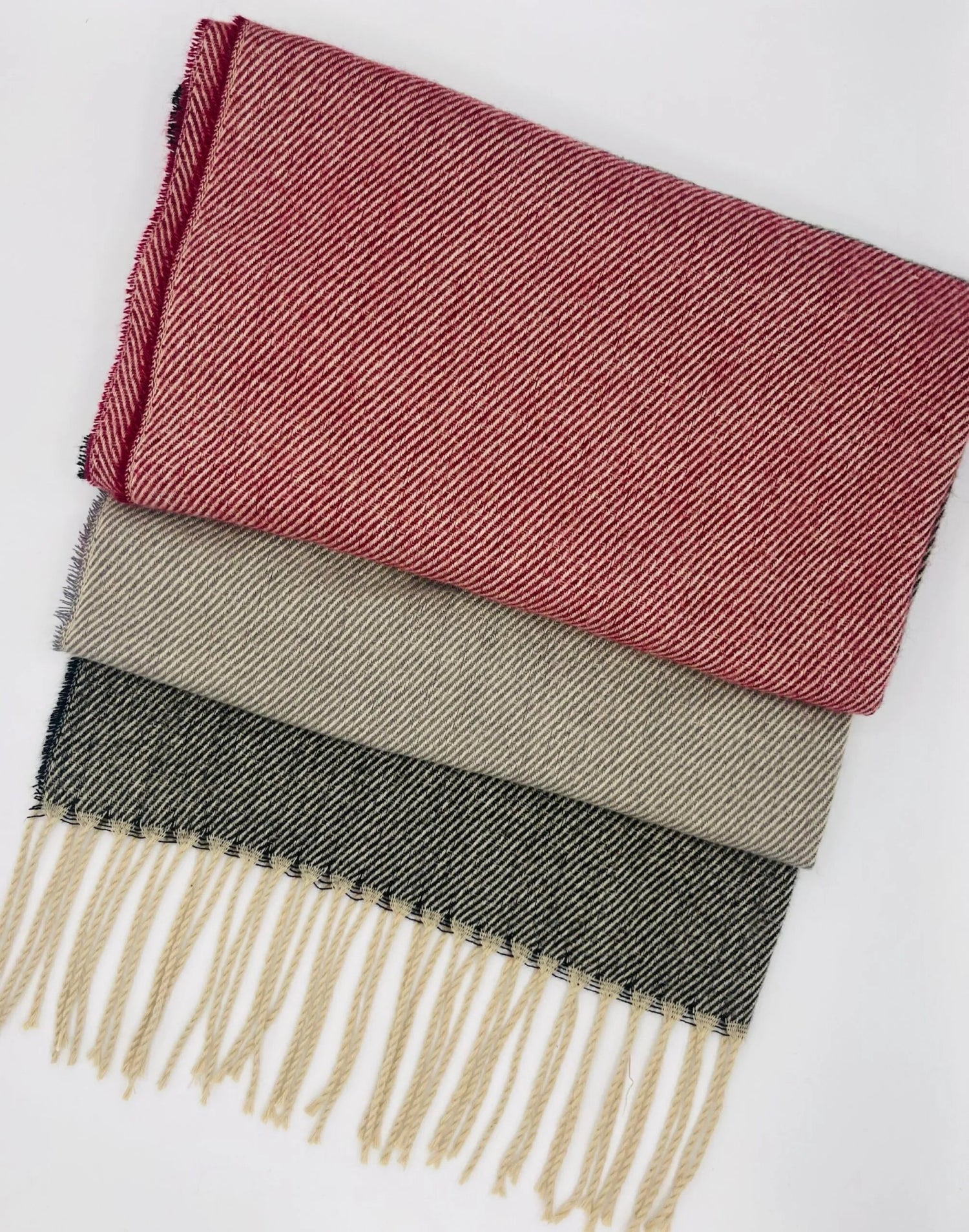 Jess & LouJess & Lou Block Colour Winter ScarfScarvesRed/Grey - Blue Water Clothing