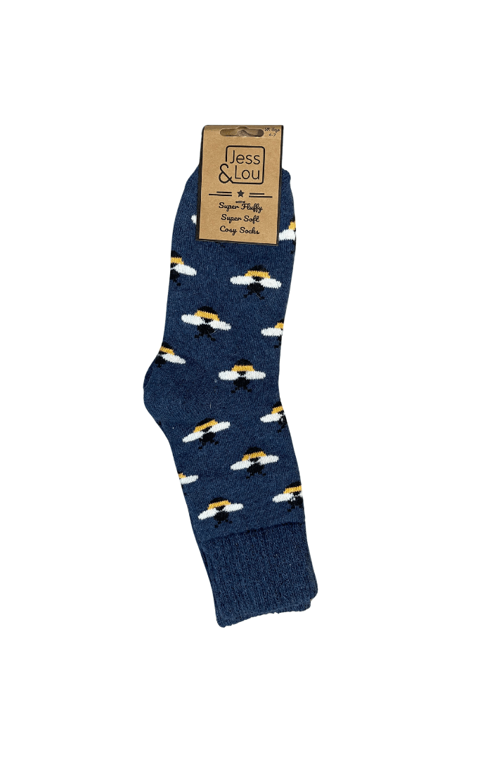 Jess & LouJess & Lou Busy Bee Ribbed SocksSocksNavy - Blue Water Clothing
